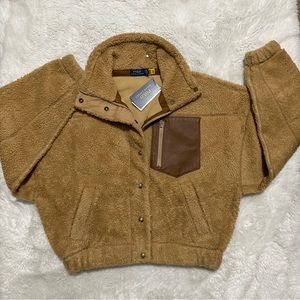 Polo Ralph Lauren Camel Crop Jacket Size Small New